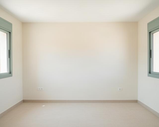 Salón vacío de una vivienda nueva en Ciudad Real antes del montaje de muebles